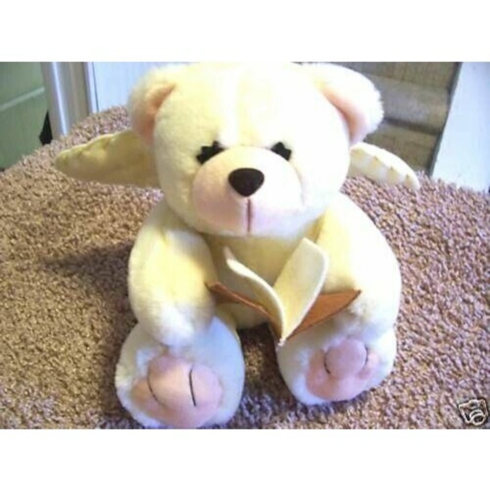 Pacifix Plush Bear W Book & Wings Angel Stuffed Animal Toy
